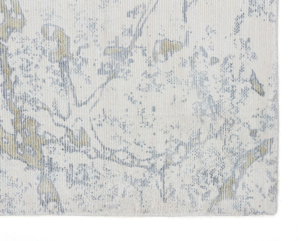 Sunpan Marrakech Hand-Loomed Abstract Area Rug Viscose Cotton Blend Artisan Woven Soft Grey 106251