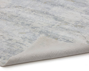 Sunpan Marrakech Hand-Loomed Abstract Area Rug Viscose Cotton Blend Artisan Woven Soft Grey 106251