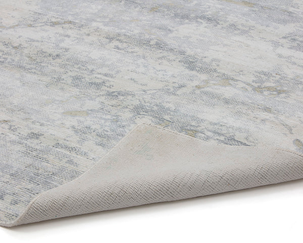 Sunpan Marrakech Hand-Loomed Abstract Area Rug Viscose Cotton Blend Artisan Woven Soft Grey 106251
