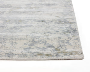 Sunpan Marrakech Hand-Loomed Abstract Area Rug Viscose Cotton Blend Artisan Woven Soft Grey 106251