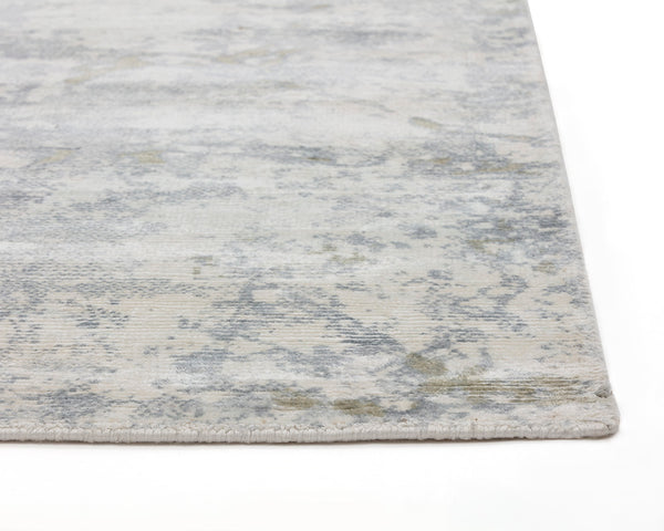 Sunpan Marrakech Hand-Loomed Abstract Area Rug Viscose Cotton Blend Artisan Woven Soft Grey 106251