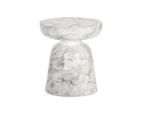 Lucida End Table - Marble Look - White 106283 Sunpan