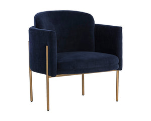 Richie Lounge Chair - Antique Brass - Danny Navy 106285 Sunpan