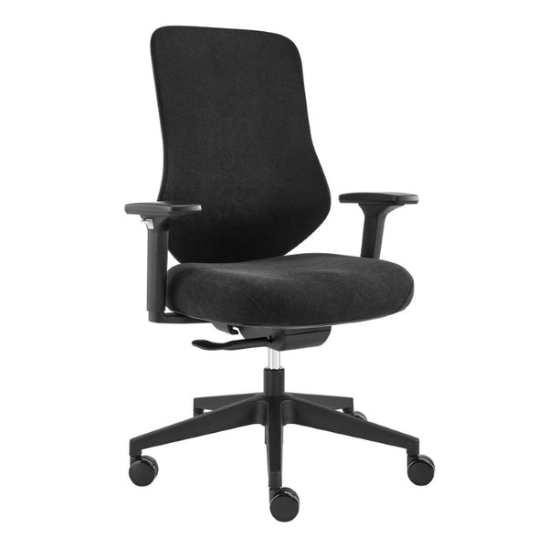 EuroStyle Jeppe Ergonomic Mesh Task Chair with Synchronized Tilt for Modern Office Use Black 10632-BLK