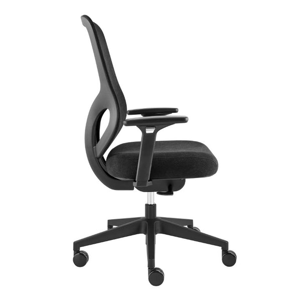 EuroStyle Jeppe Ergonomic Mesh Task Chair with Synchronized Tilt for Modern Office Use Black 10632-BLK
