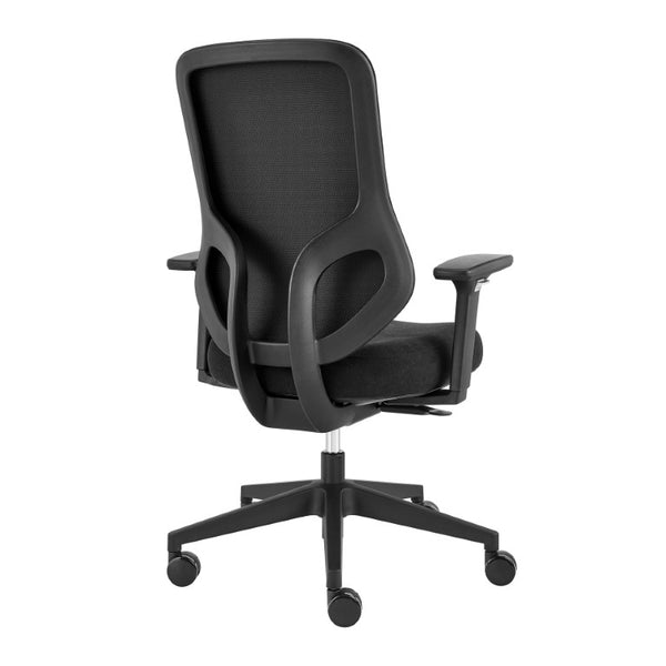EuroStyle Jeppe Ergonomic Mesh Task Chair with Synchronized Tilt for Modern Office Use Black 10632-BLK
