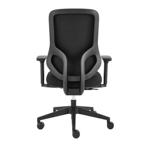 EuroStyle Jeppe Ergonomic Mesh Task Chair with Synchronized Tilt for Modern Office Use Black 10632-BLK