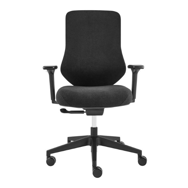 EuroStyle Jeppe Ergonomic Mesh Task Chair with Synchronized Tilt for Modern Office Use Black 10632-BLK