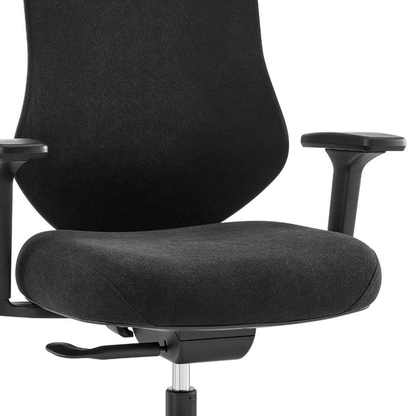 EuroStyle Jeppe Ergonomic Mesh Task Chair with Synchronized Tilt for Modern Office Use Black 10632-BLK