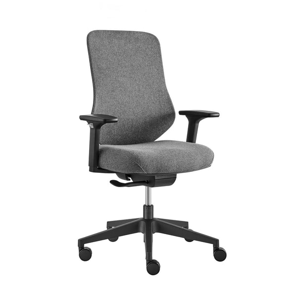 Eurostyle Jeppe Ergonomic Office Chair In Stylish Gray Fabric With Black Base For Ultimate Comfort & Support Gray Fabric Over Foam 10632-gry