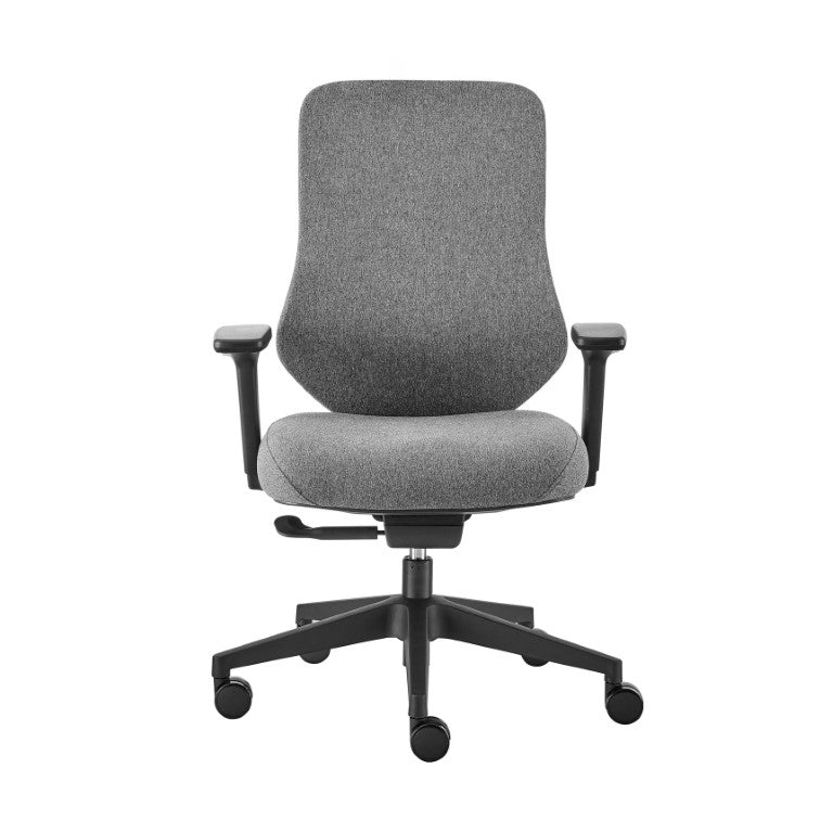 EuroStyle Jeppe Ergonomic Mesh Task Chair with Synchronized Tilt for Modern Office Use Gray 10632-GRY