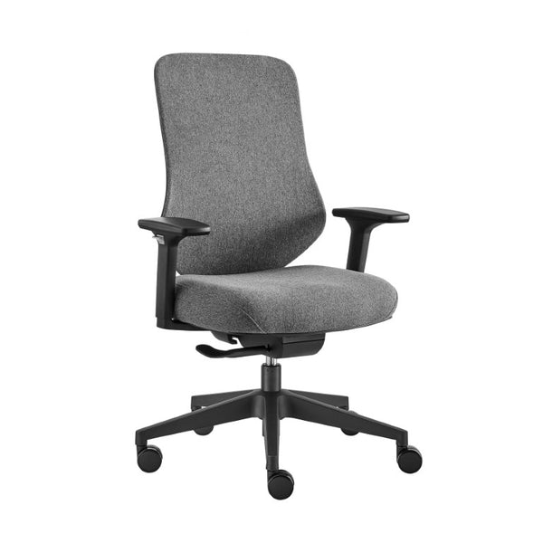EuroStyle Jeppe Ergonomic Mesh Task Chair with Synchronized Tilt for Modern Office Use Gray 10632-GRY