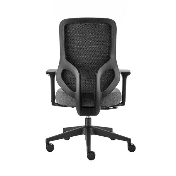 EuroStyle Jeppe Ergonomic Mesh Task Chair with Synchronized Tilt for Modern Office Use Gray 10632-GRY