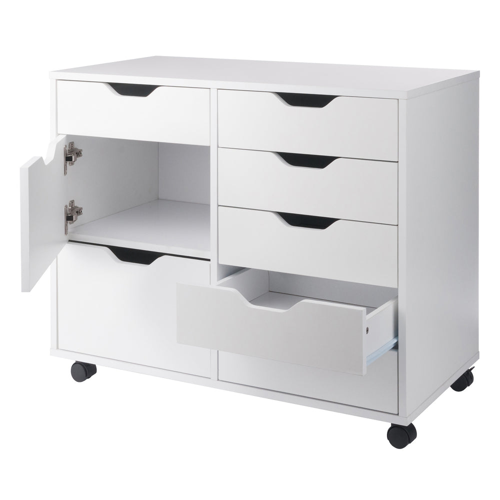 Winsome Wood Halifax 6-drawer Mobile Cabinet - Versatile Storage Solution For Crafts, Office & Home Organization White Composite Wood 10632-winsome-wood