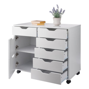 Winsome Wood Halifax 6-drawer Mobile Cabinet - Versatile Storage Solution For Crafts, Office & Home Organization White Composite Wood 10632-winsome-wood