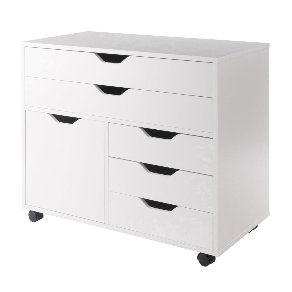 Winsome Wood Halifax 3-section Mobile Storage Cabinet - Versatile Organizer With Wheels For Home & Office Use White Composite Wood 10633-winsome-wood