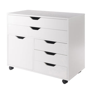 Winsome Wood Halifax 3-section Mobile Storage Cabinet - Versatile Organizer With Wheels For Home & Office Use White Composite Wood 10633-winsome-wood
