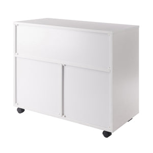 Winsome Wood Halifax 3-section Mobile Storage Cabinet - Versatile Organizer With Wheels For Home & Office Use White Composite Wood 10633-winsome-wood