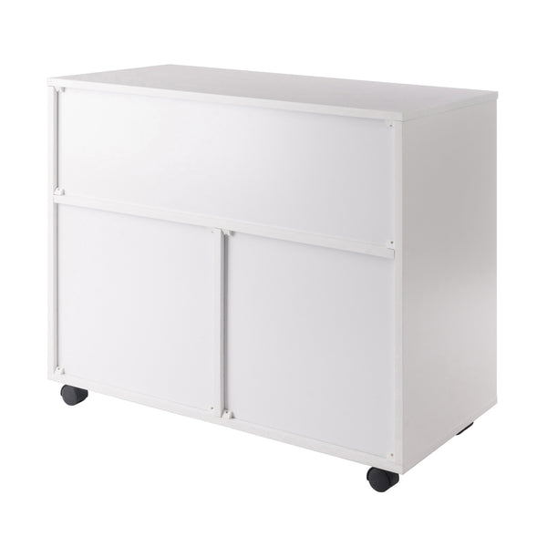 Winsome Wood Halifax 3-section Mobile Storage Cabinet - Versatile Organizer With Wheels For Home & Office Use White Composite Wood 10633-winsome-wood