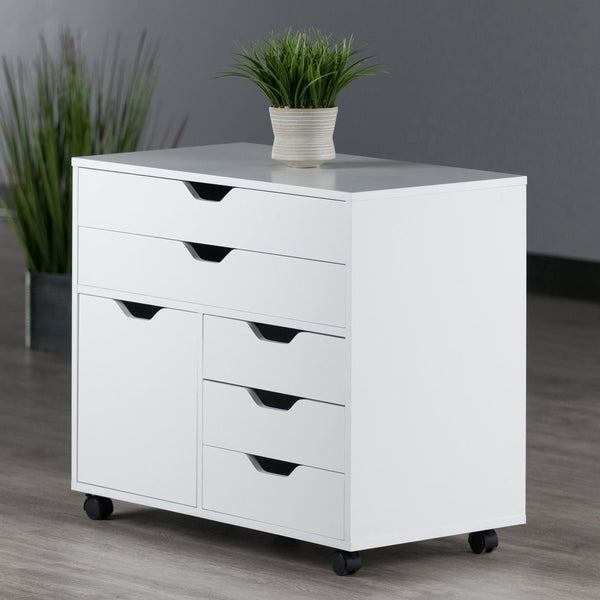 Winsome Wood Halifax 3-section Mobile Storage Cabinet - Versatile Organizer With Wheels For Home & Office Use White Composite Wood 10633-winsome-wood