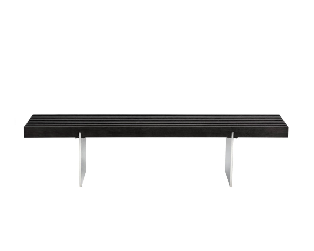 Sunpan Atticus Solid Ash Wood Bench with Steel Legs for Entryway Bedroom or Lobby 106370