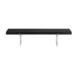 Sunpan Atticus Solid Ash Wood Bench with Steel Legs for Entryway Bedroom or Lobby 106370