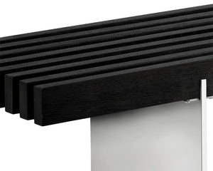 Sunpan Atticus Solid Ash Wood Bench with Steel Legs for Entryway Bedroom or Lobby 106370
