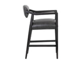 Keagan Counter Stool - Brentwood Charcoal Leather 106373 Sunpan