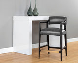 Keagan Counter Stool - Brentwood Charcoal Leather 106373 Sunpan