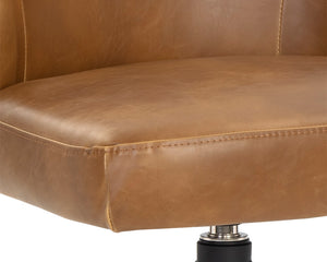 Sunpan Bretta Swivel Dining Chair Two-Tone Faux Leather with Iron Base for Modern Interiors 106375V