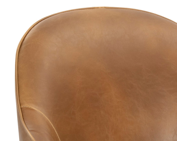 Sunpan Bretta Swivel Dining Chair Two-Tone Faux Leather with Iron Base for Modern Interiors 106375V