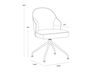 Sunpan Bretta Swivel Dining Chair Two-Tone Faux Leather with Iron Base for Modern Interiors 106375V