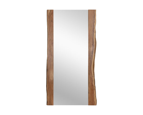 Sunpan Fontana Live Edge Acacia Wood Floor Mirror Artisan Crafted Organic Bedroom Accent 106427