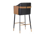 Carter Barstool - Napa Black / Napa Cognac 106432 Sunpan