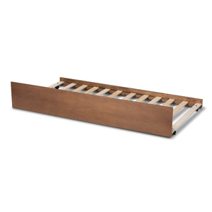 Baxton Studio Baxton Toveli Modern Twin Size Trundle Bed with Ash Walnut Finish – Space-Saving Guest Solution MG-0015-Ash Walnut-Trundle
