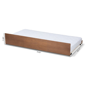 Baxton Studio Baxton Toveli Modern Twin Size Trundle Bed with Ash Walnut Finish – Space-Saving Guest Solution MG-0015-Ash Walnut-Trundle