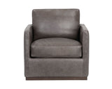 Portman Swivel Lounge Chair - Marseille Concrete Leather 106484 Sunpan