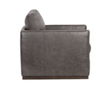 Portman Swivel Lounge Chair - Marseille Concrete Leather 106484 Sunpan