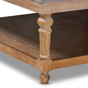 Baxton Studio Baxton Studio Modern Rustic Linen Upholstered Cocktail Ottoman with Stylish Storage and Tufted Top Grey JY-0001-Grey/Greywashed-Otto