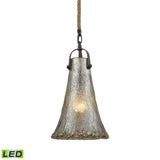 Hand Formed Glass 8'' Wide 1-Light Mini Pendant - Oil Rubbed Bronze - Includes LED Bulb 10651/1-LED Elk Lighting