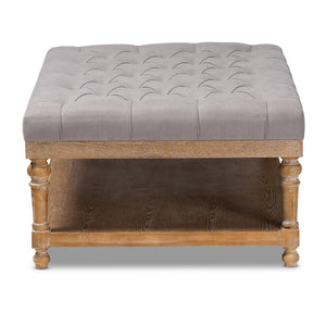 Baxton Studio Baxton Studio Lindsey Modern Rustic Upholstered Cocktail Ottoman with Storage & Elegant Design Grey JY-0002-Grey/Greywashed-Otto