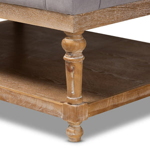Baxton Studio Baxton Studio Lindsey Modern Rustic Upholstered Cocktail Ottoman with Storage & Elegant Design Grey JY-0002-Grey/Greywashed-Otto
