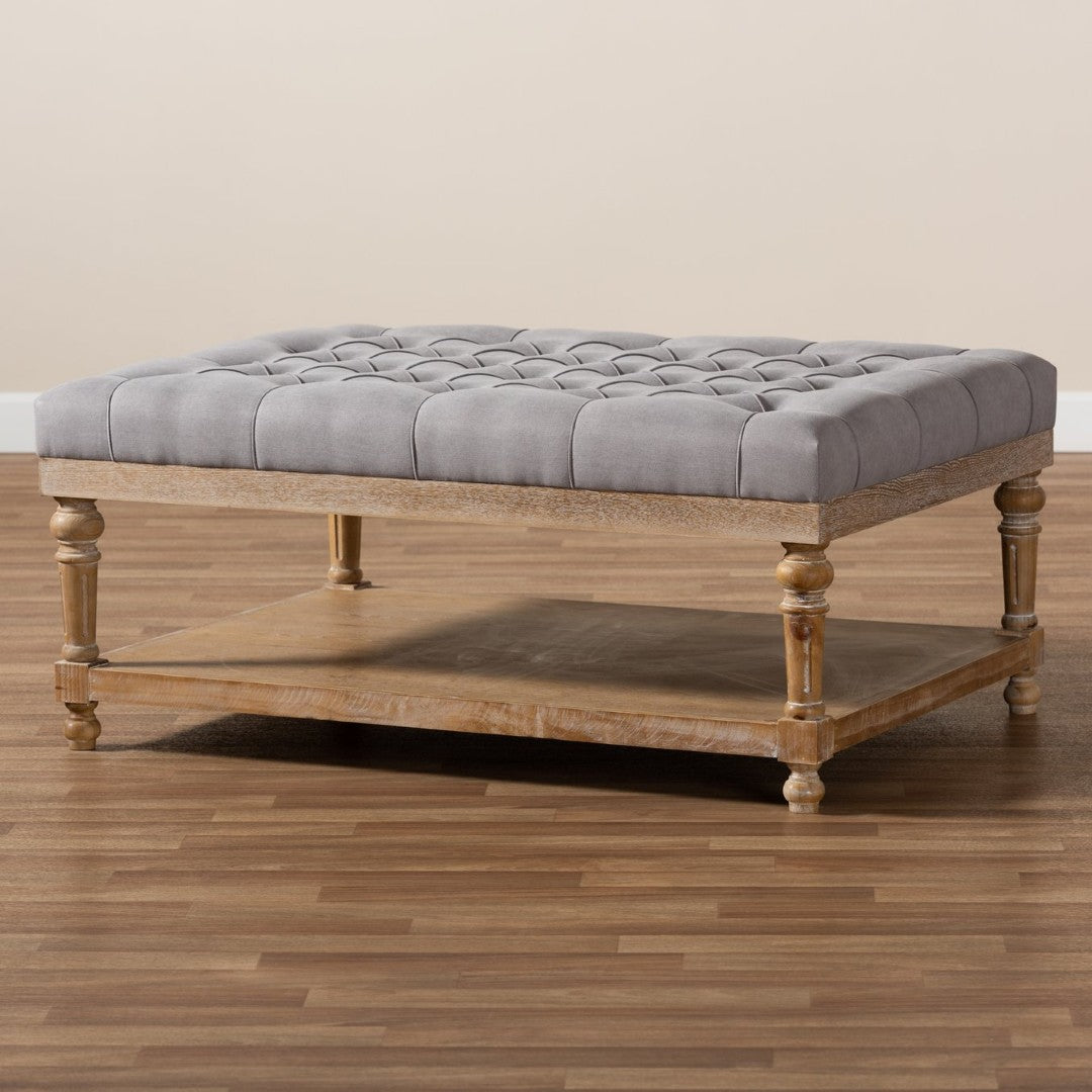Baxton Studio Lindsey Ottoman - Thumbnail 4