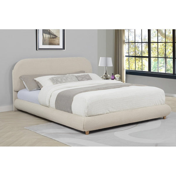 English Elm Contemporary Plush Upholstered Two-Tone Platform Twin Bed with Padded Headboard and Footboard, Sturdy Modern Frame Cream 85.5 L x 12.5 W x 7.5 H B011S01861
