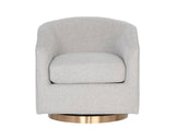 Hazel Swivel Lounge Chair - Gold - Belfast Heather Grey 106561 Sunpan