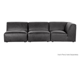 Watson Modular - Corner Chair - Marseille Black Leather 106563 Sunpan