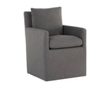 Glenrose Wheeled Dining Armchair - Effie Smoke 106571 Sunpan