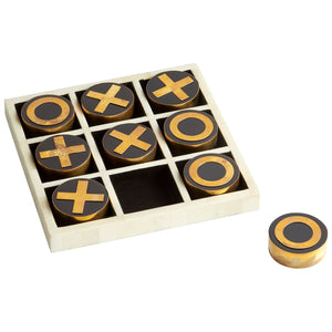 Noughts Crosses Sculpture Black - Gold - White 10657 Cyan Design