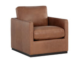 Portman Swivel Lounge Chair - Marseille Camel Leather 106586 Sunpan