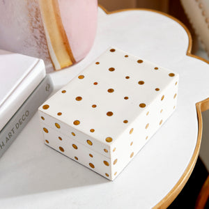 Dot Crown Container White and Brass 10658 Cyan Design